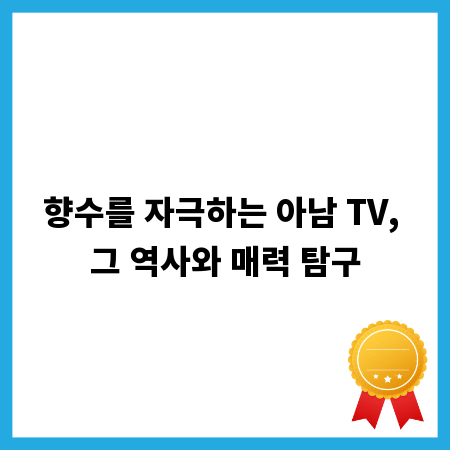 향수를 자극하는 아남 TV, 그 역사와 매력 탐구