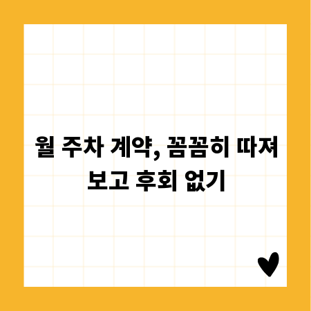 월 주차 계약, 꼼꼼히 따져보고 후회 없기