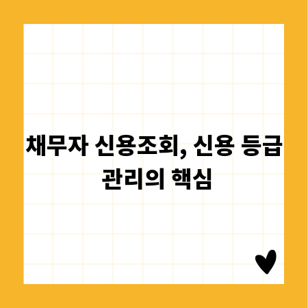 채무자 신용조회, 신용 등급 관리의 핵심