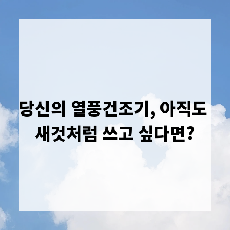 당신의 열풍건조기, 아직도 새것처럼 쓰고 싶다면?