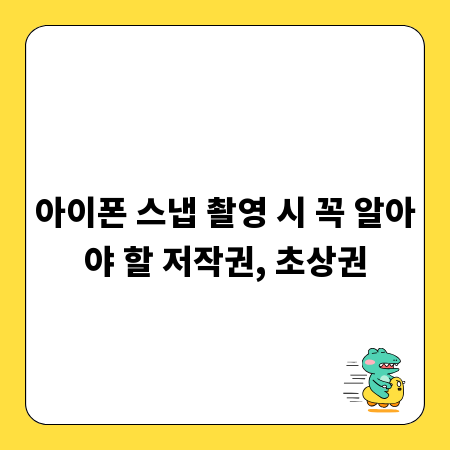 아이폰 스냅 촬영 시 꼭 알아야 할 저작권, 초상권