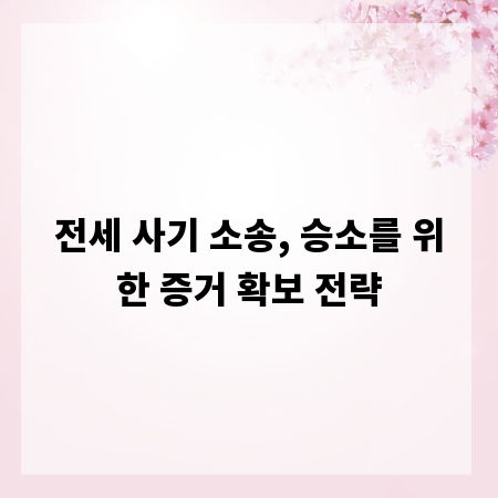 전세 사기 소송, 승소를 위한 증거 확보 전략