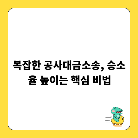 복잡한 공사대금소송, 승소율 높이는 핵심 비법