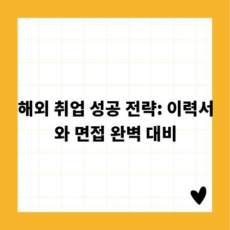 해외 취업 성공 전략: 이력서와 면접 완벽 대비