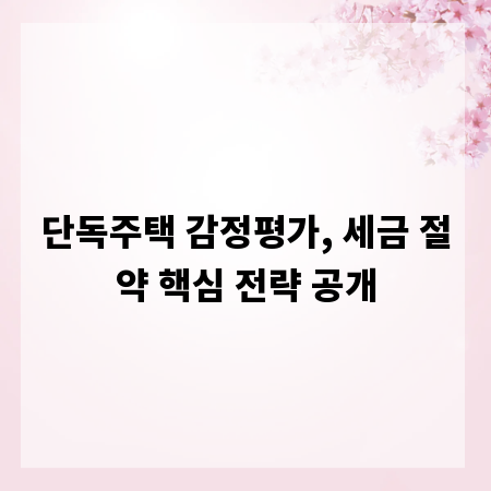 단독주택 감정평가, 세금 절약 핵심 전략 공개