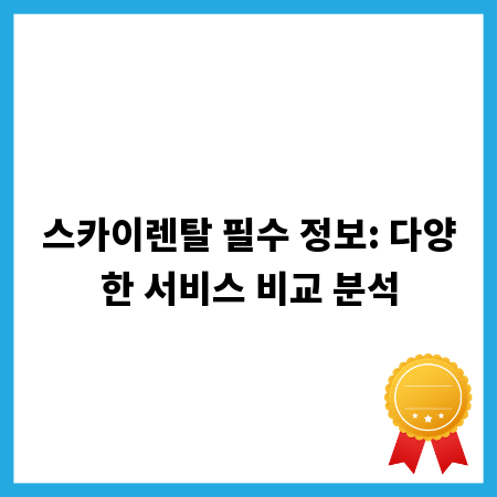 스카이렌탈 필수 정보: 다양한 서비스 비교 분석
