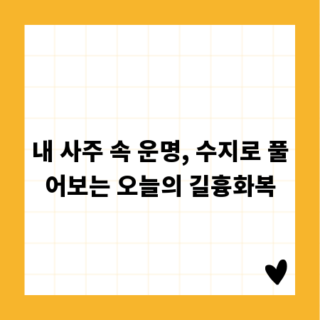 내 사주 속 운명, 수지로 풀어보는 오늘의 길흉화복