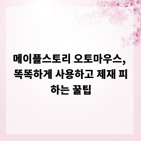 메이플스토리 오토마우스, 똑똑하게 사용하고 제재 피하는 꿀팁