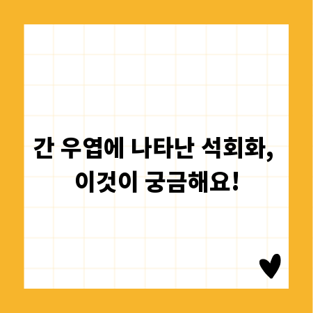 간 우엽에 나타난 석회화, 이것이 궁금해요!