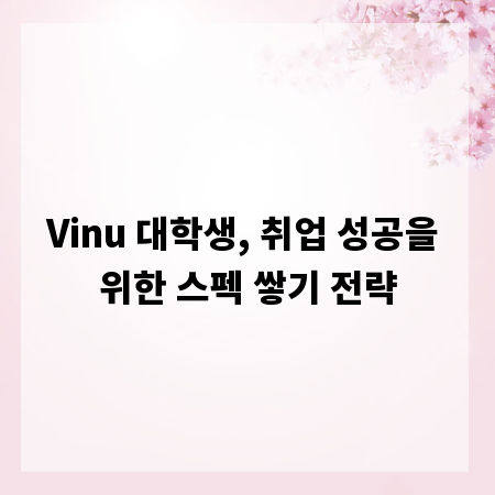 Vinu 대학생, 취업 성공을 위한 스펙 쌓기 전략