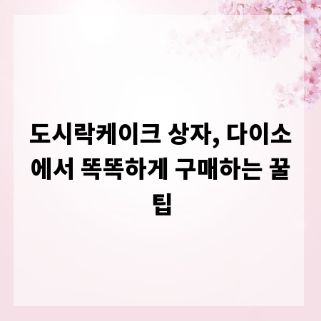 도시락케이크 상자, 다이소에서 똑똑하게 구매하는 꿀팁