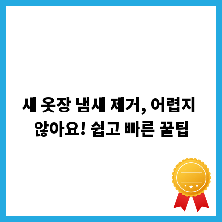 새 옷장 냄새 제거, 어렵지 않아요! 쉽고 빠른 꿀팁