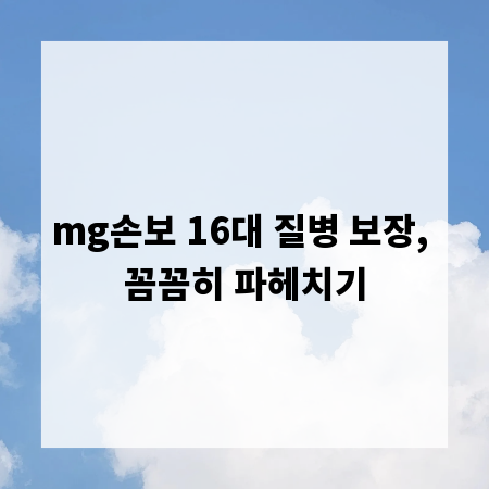 mg손보 16대 질병 보장, 꼼꼼히 파헤치기