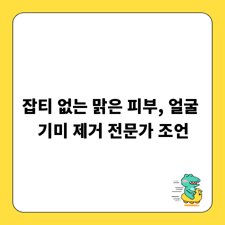 잡티 없는 맑은 피부, 얼굴 기미 제거 전문가 조언