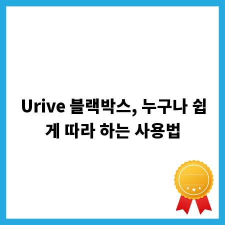 Urive 블랙박스, 누구나 쉽게 따라 하는 사용법