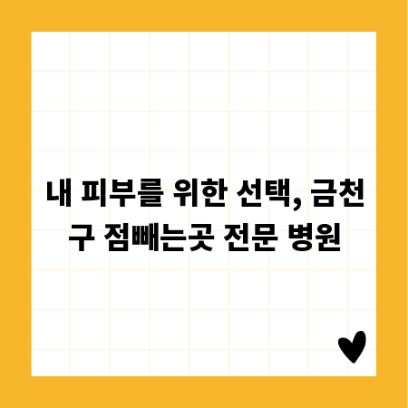 내 피부를 위한 선택, 금천구 점빼는곳 전문 병원