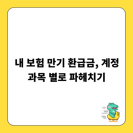 내 보험 만기 환급금, 계정과목 별로 파헤치기