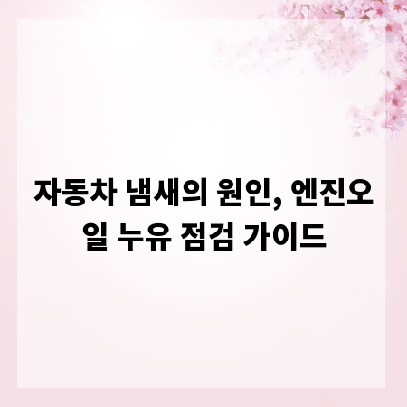 자동차 냄새의 원인, 엔진오일 누유 점검 가이드