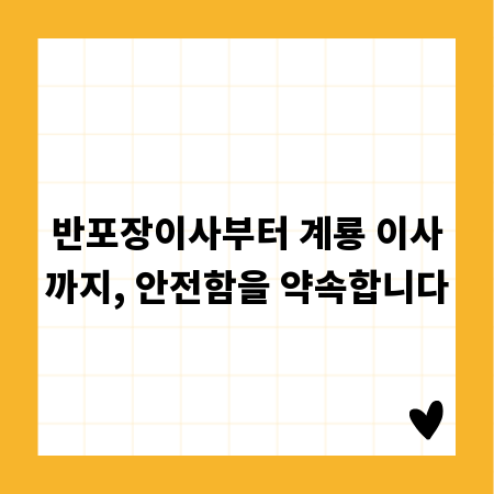 반포장이사부터 계룡 이사까지, 안전함을 약속합니다