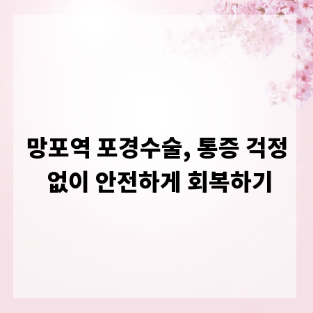 망포역 포경수술, 통증 걱정 없이 안전하게 회복하기