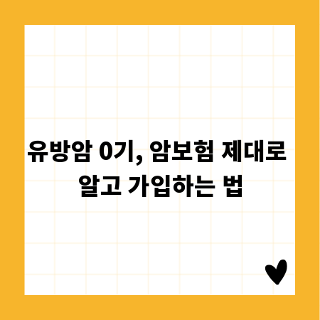 유방암 0기, 암보험 제대로 알고 가입하는 법