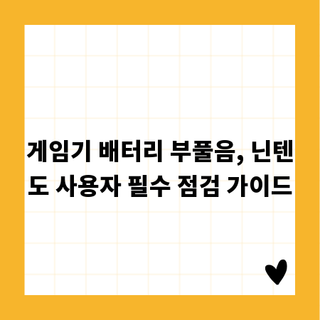 게임기 배터리 부풀음, 닌텐도 사용자 필수 점검 가이드