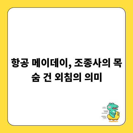 항공 메이데이, 조종사의 목숨 건 외침의 의미