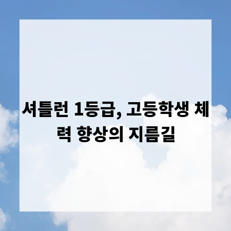 셔틀런 1등급, 고등학생 체력 향상의 지름길