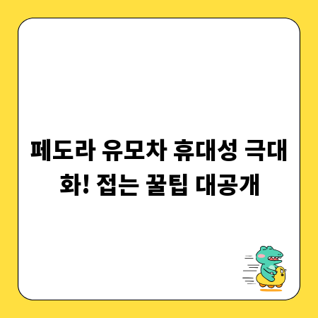 페도라 유모차 휴대성 극대화! 접는 꿀팁 대공개