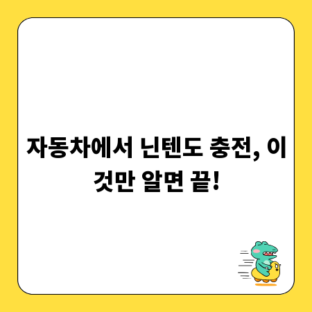 자동차에서 닌텐도 충전, 이것만 알면 끝!