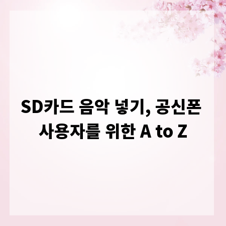 SD카드 음악 넣기, 공신폰 사용자를 위한 A to Z