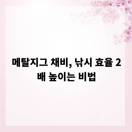 메탈지그 채비, 낚시 효율 2배 높이는 비법