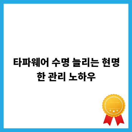 타파웨어 수명 늘리는 현명한 관리 노하우