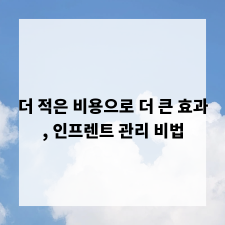 더 적은 비용으로 더 큰 효과, 인프렌트 관리 비법