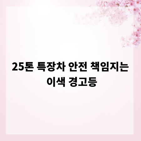 25톤 특장차 안전 책임지는 이색 경고등