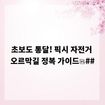 초보도 통달! 픽시 자전거 오르막길 정복 가이드
##