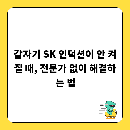 갑자기 SK 인덕션이 안 켜질 때, 전문가 없이 해결하는 법