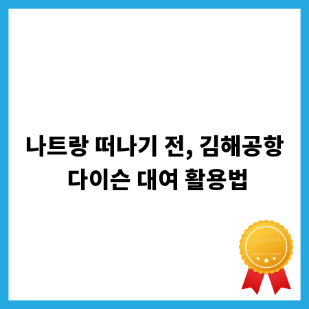 나트랑 떠나기 전, 김해공항 다이슨 대여 활용법