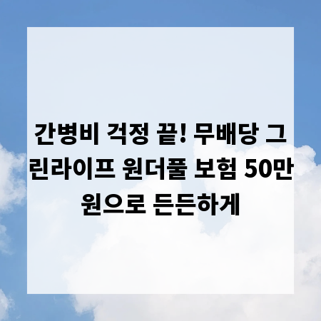 간병비 걱정 끝! 무배당 그린라이프 원더풀 보험 50만원으로 든든하게