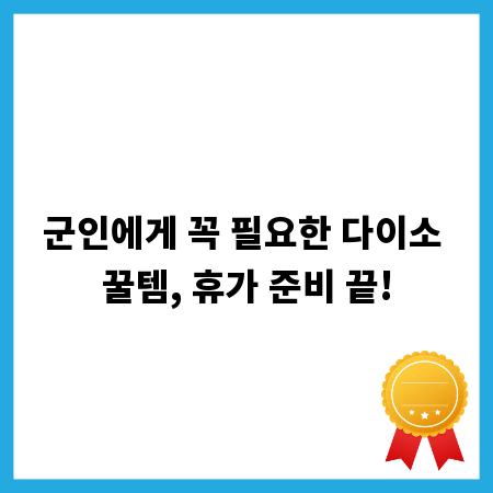 군인에게 꼭 필요한 다이소 꿀템, 휴가 준비 끝!