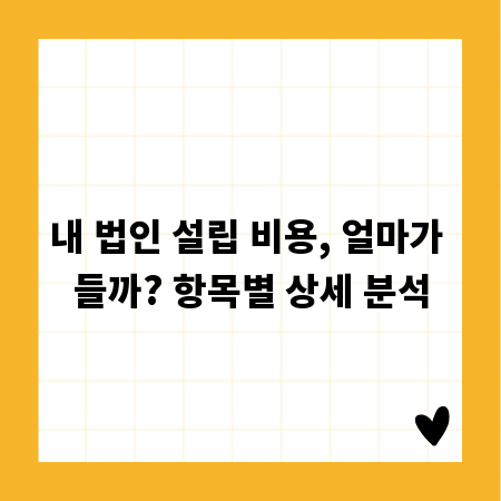 내 법인 설립 비용, 얼마가 들까? 항목별 상세 분석
