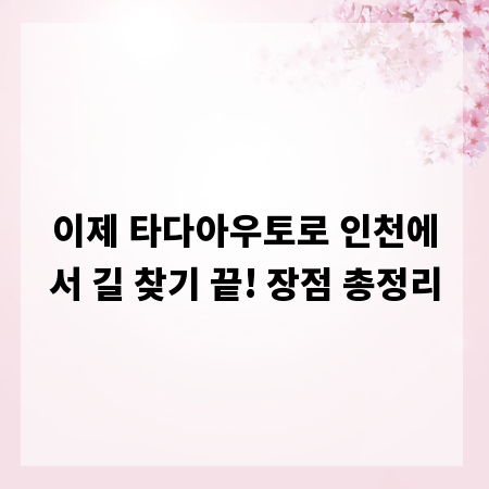 이제 타다아우토로 인천에서 길 찾기 끝! 장점 총정리