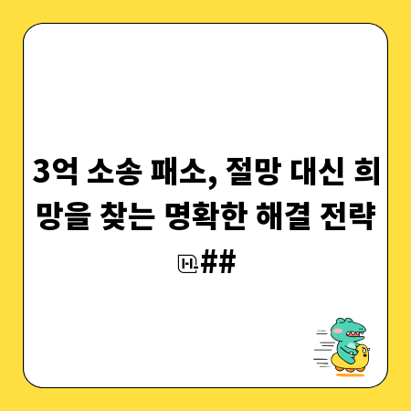 3억 소송 패소, 절망 대신 희망을 찾는 명확한 해결 전략
##
