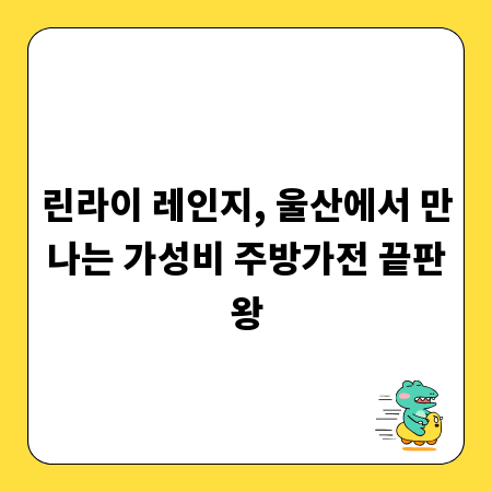 린라이 레인지, 울산에서 만나는 가성비 주방가전 끝판왕