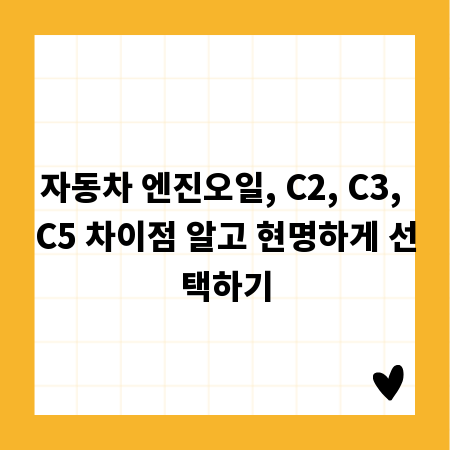 자동차 엔진오일, C2, C3, C5 차이점 알고 현명하게 선택하기