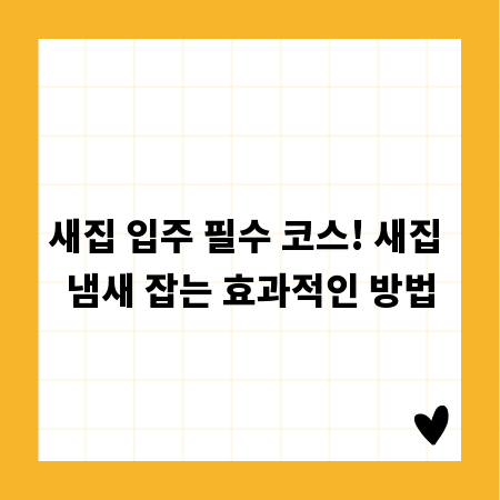 새집 입주 필수 코스! 새집 냄새 잡는 효과적인 방법